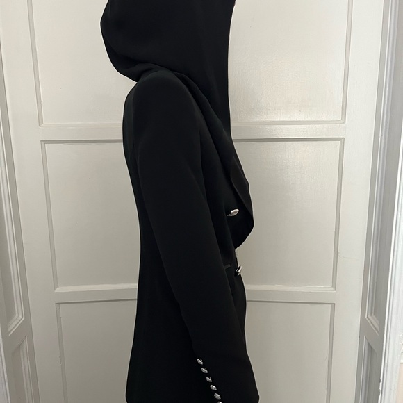 Balmain Silver Button Double-Breasted Black Blazer - 38 - Picture 5 of 8